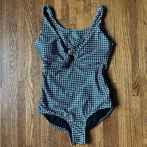 Albion Check Gingham Checked Tie Knot One Piece Swimsuit Size M